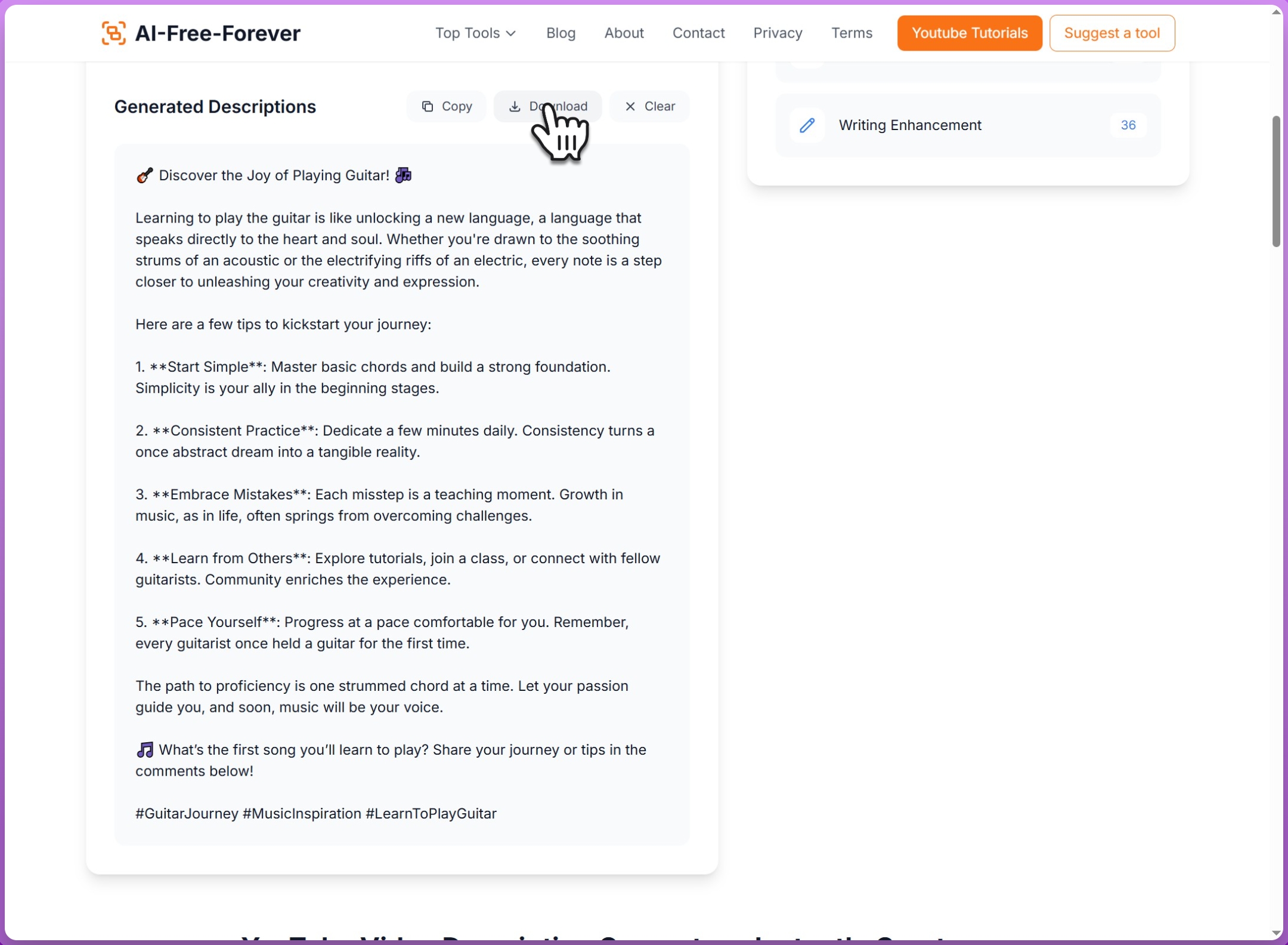Step 5: Copy generated content with optimization